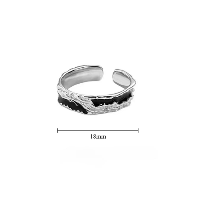 Silver Color Irregular Stars Rings Vintage Gothic Ring for Men Women Fashion Cross Star Open Adjustable Ring Y2K Jewelry Gift