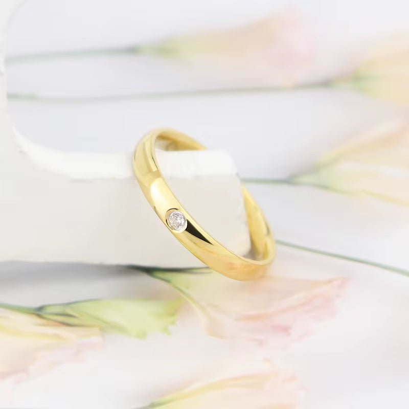 Fashion 3MM Crystal Ring Woman Ring Titanium Steel Gloss Ring for Women Ring Wholesale Jewelry