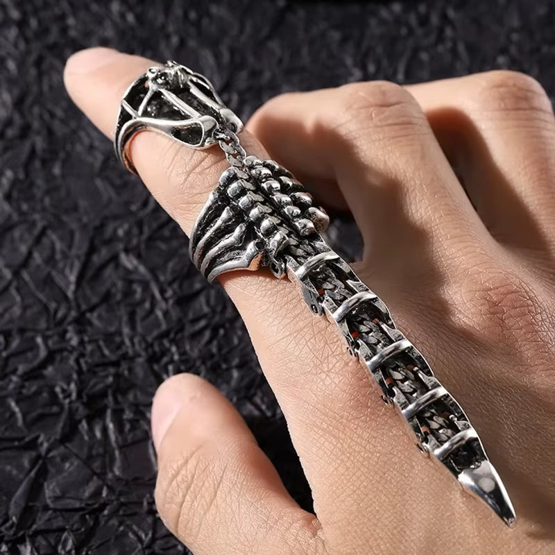 Gothic Ring Punk Full Finger Ring Scorpion Ring Joint Full Finger Ring with Adjustable Opening Moving Scorpion Tail Dropship