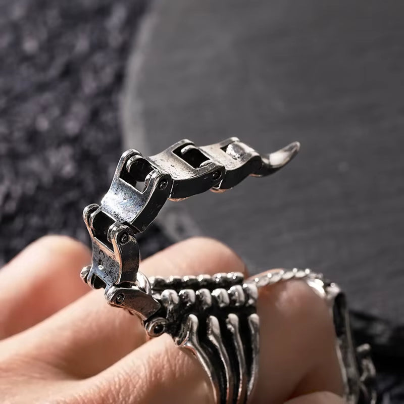 Gothic Ring Punk Full Finger Ring Scorpion Ring Joint Full Finger Ring with Adjustable Opening Moving Scorpion Tail Dropship