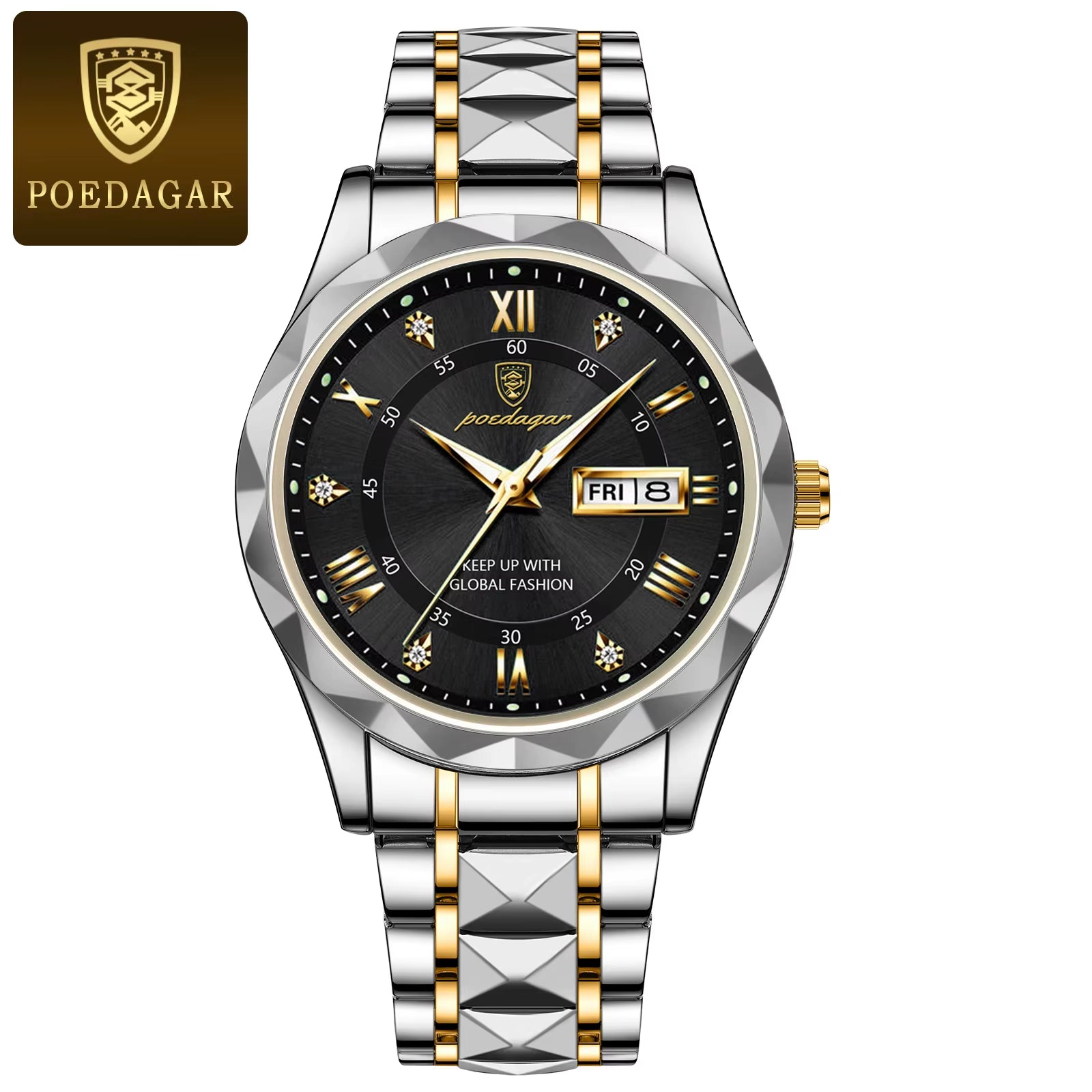 Top Luxury Men Quartz Watch for Men Sports Waterproof Luminous Stainless Steel Date Week Men'S Watches Male Clock Reloj