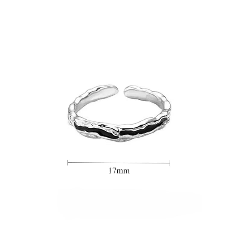 Silver Color Irregular Stars Rings Vintage Gothic Ring for Men Women Fashion Cross Star Open Adjustable Ring Y2K Jewelry Gift