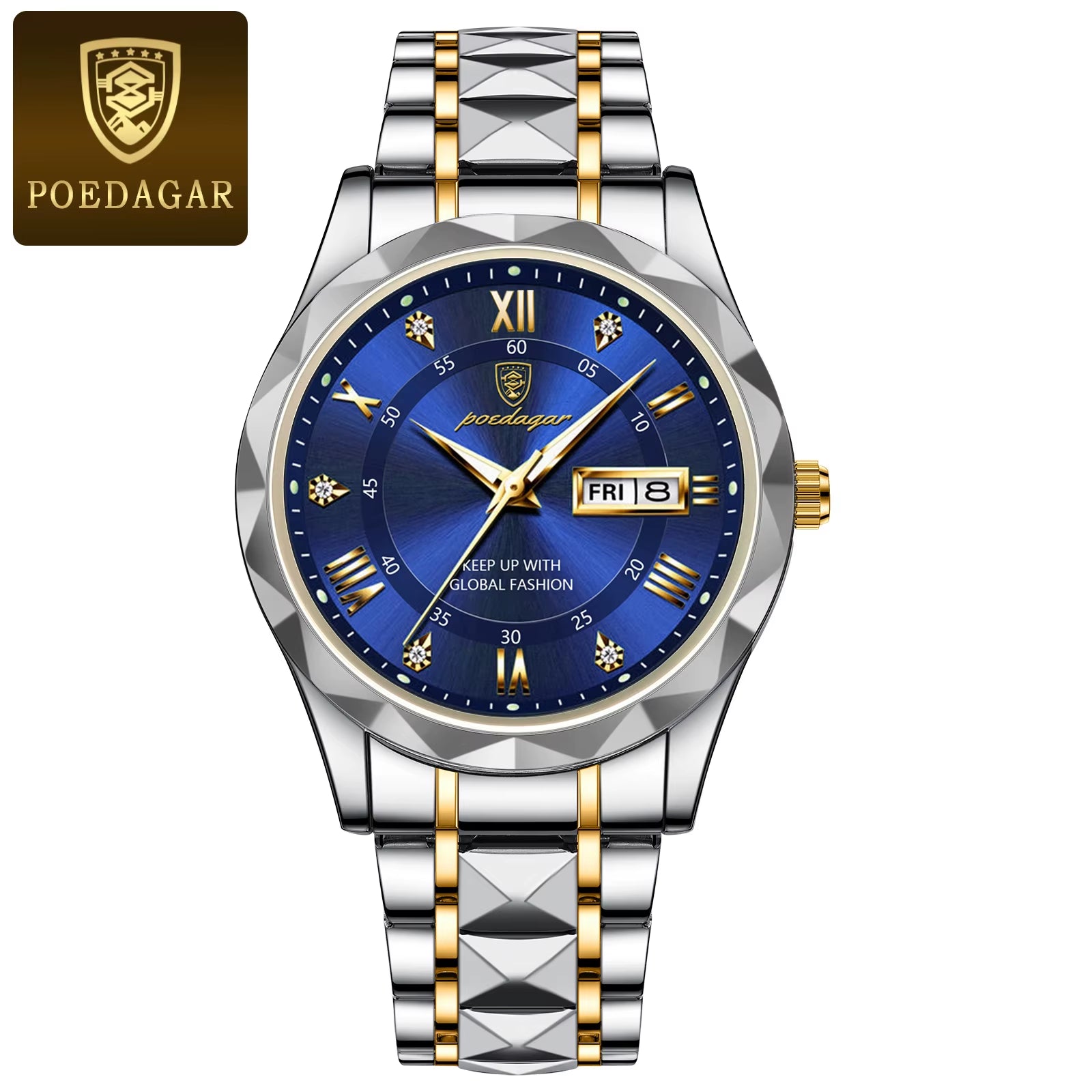 Top Luxury Men Quartz Watch for Men Sports Waterproof Luminous Stainless Steel Date Week Men'S Watches Male Clock Reloj