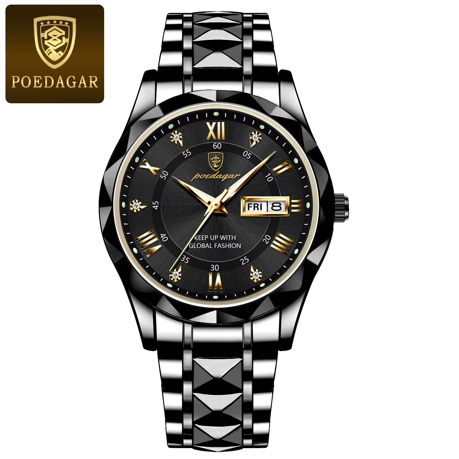 Top Luxury Men Quartz Watch for Men Sports Waterproof Luminous Stainless Steel Date Week Men'S Watches Male Clock Reloj